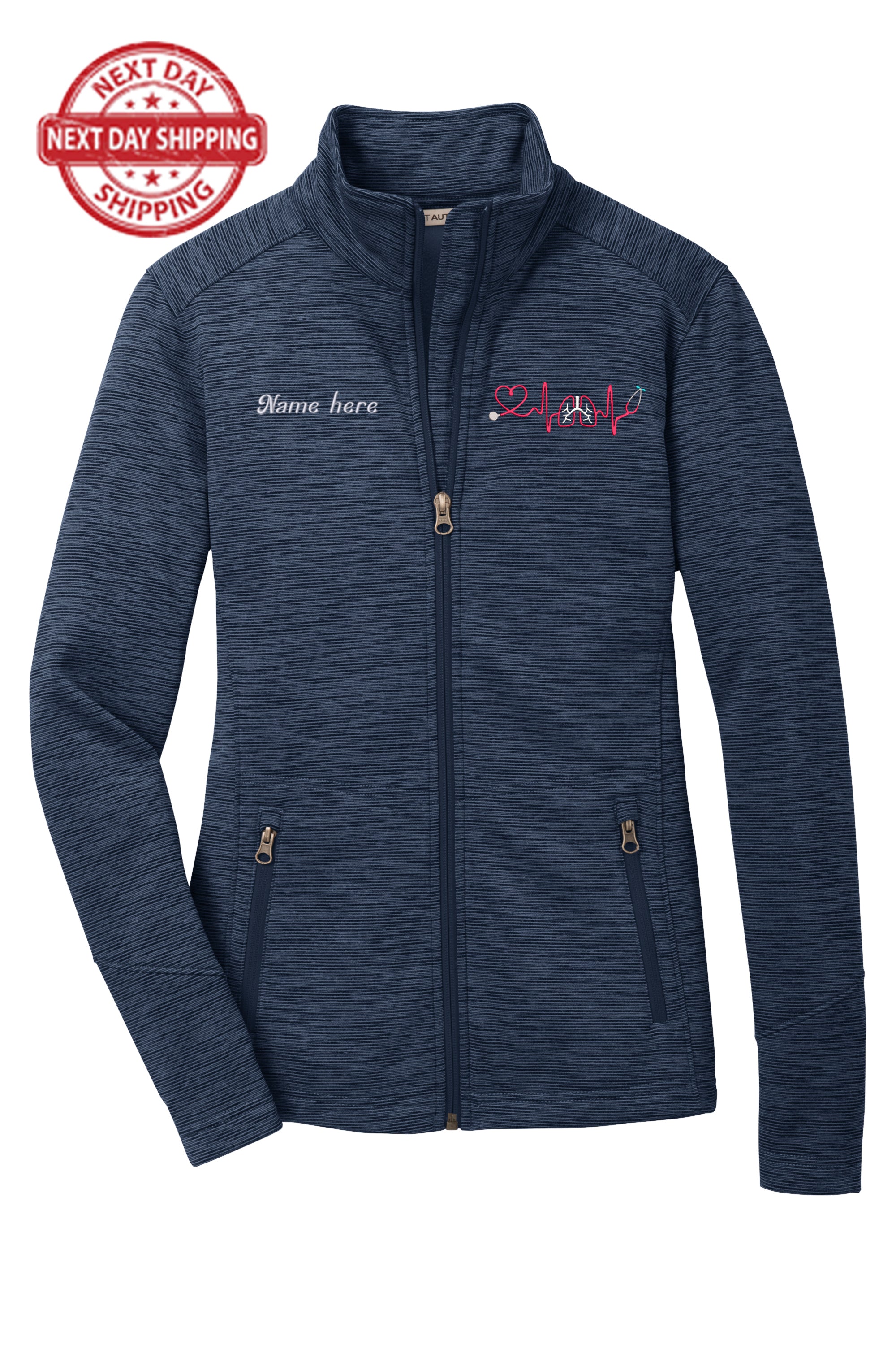 Respiratory therapy custom Ladies Digi Stripe Fleece Ladies Jacket.