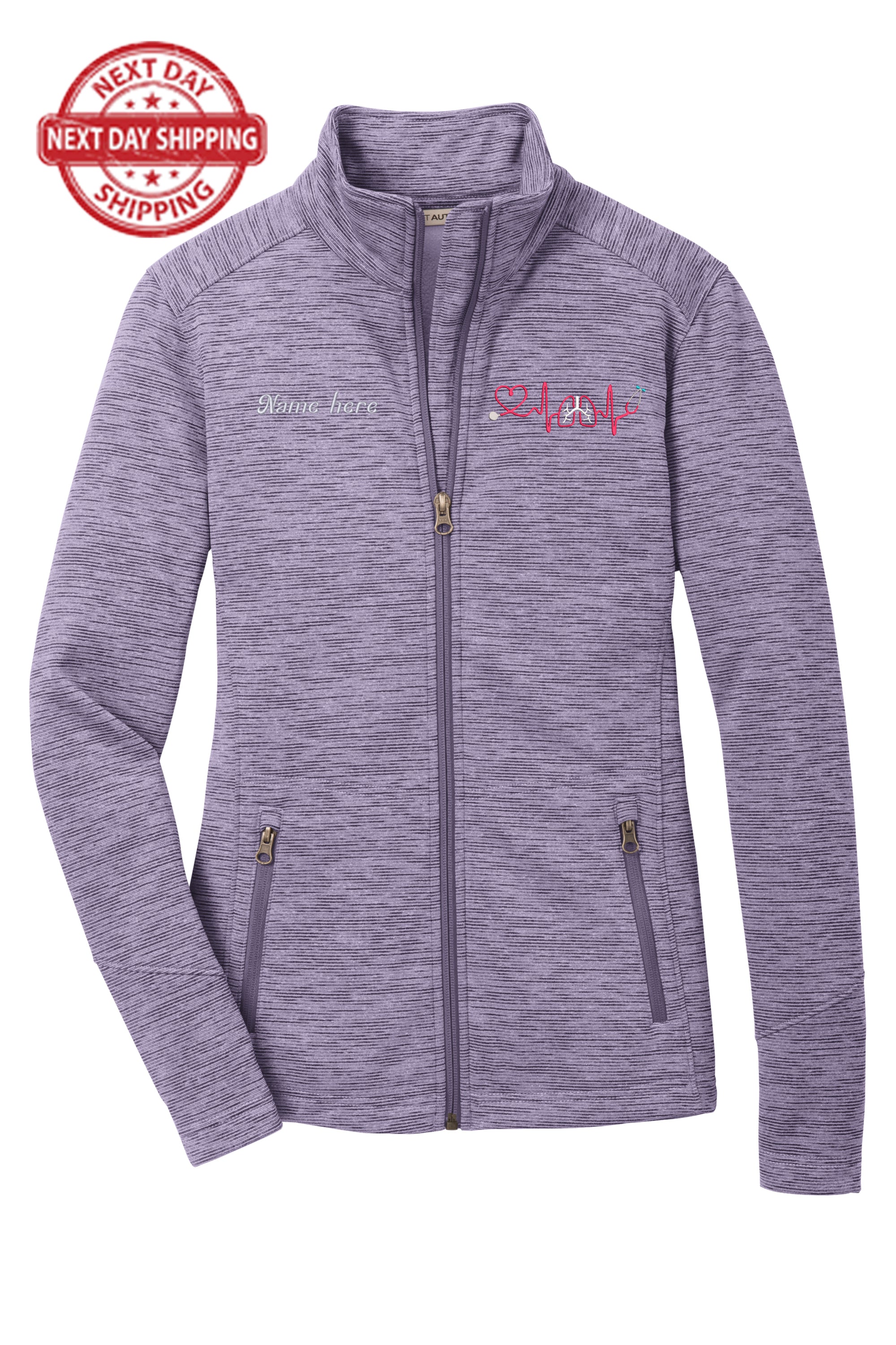 Respiratory therapy custom Ladies Digi Stripe Fleece Ladies Jacket.