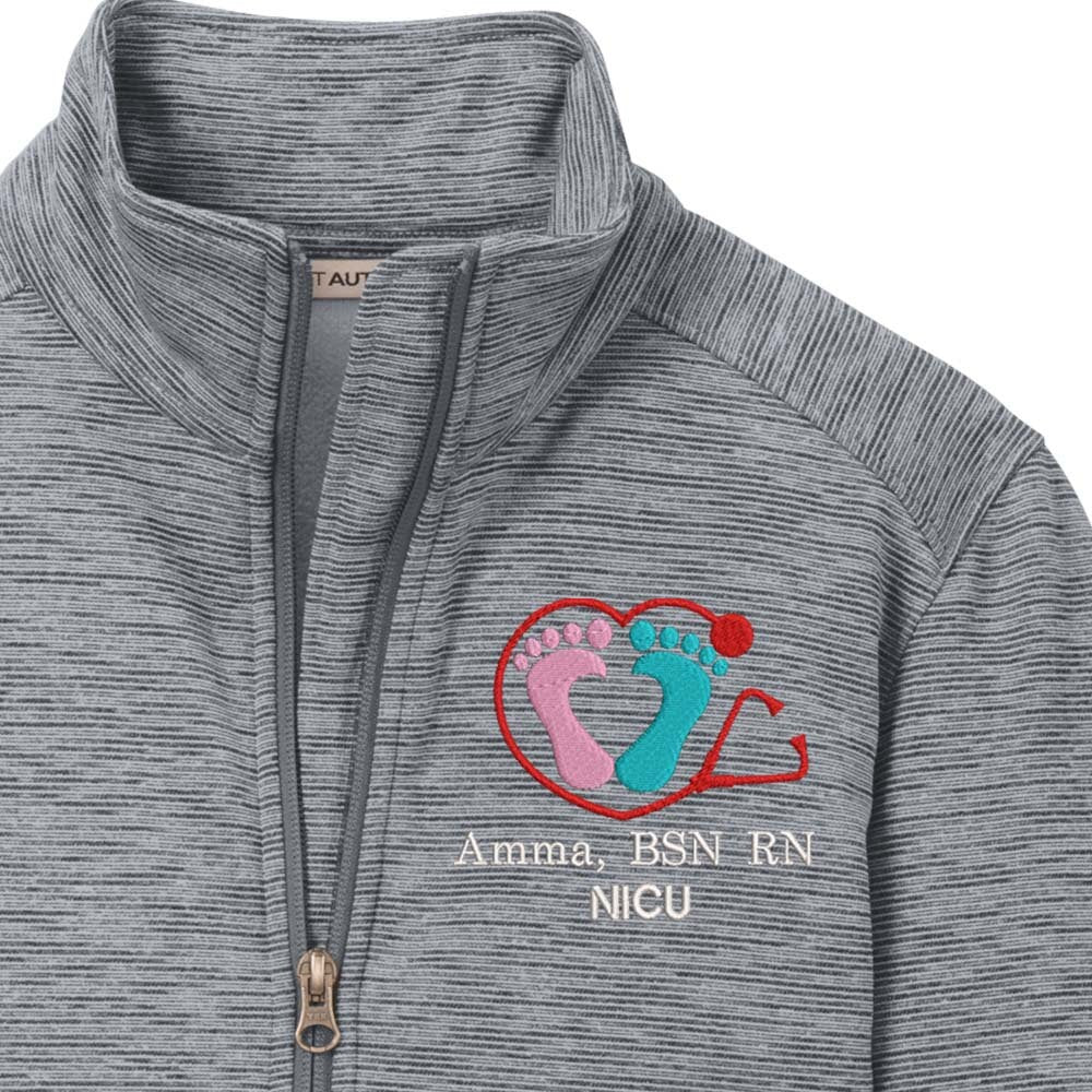 Personalized Embroidery Fleece Jacket for Female RN. Female Nurse Fleece Jacket. Female RN Full Zip Fleece Jacket. Nurse gift. RN gift.