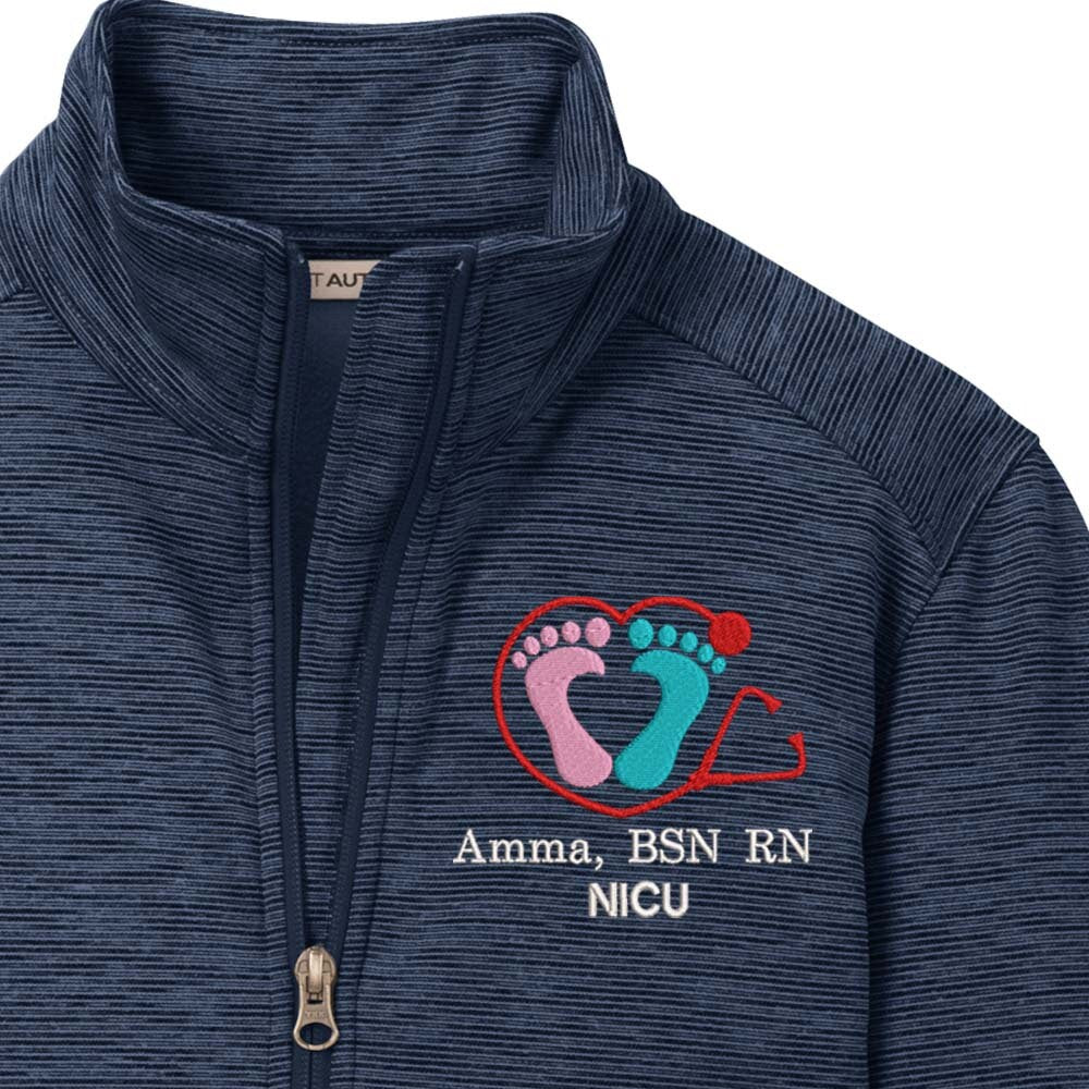 Personalized Embroidery Fleece Jacket for Female RN. Female Nurse Fleece Jacket. Female RN Full Zip Fleece Jacket. Nurse gift. RN gift.