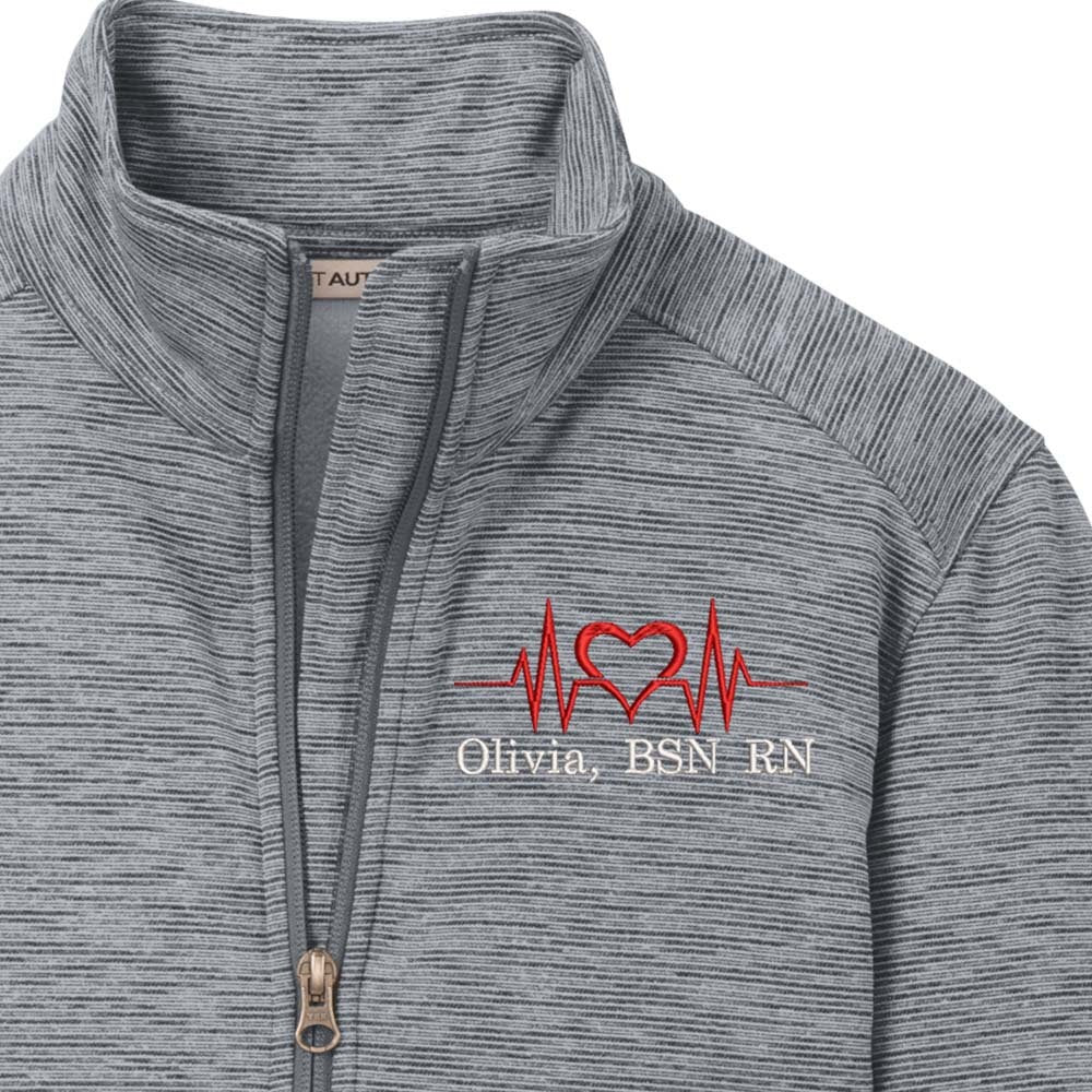 Personalized Embroidery Fleece Jacket for Female RN. Female Nurse Fleece Jacket. Female RN Full Zip Fleece Jacket. Nurse gift. RN gift.