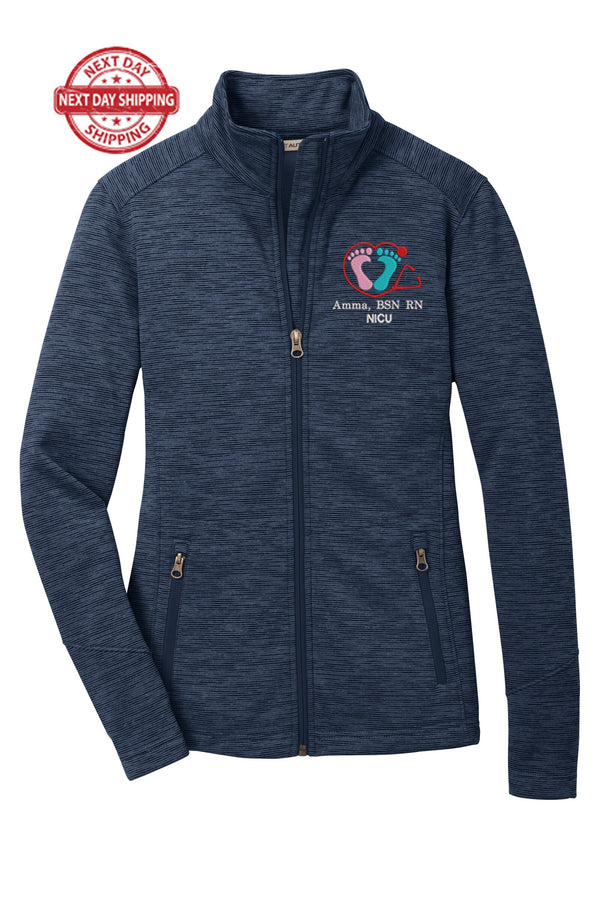 Personalized Embroidery Fleece Jacket for Female RN. Female Nurse Fleece Jacket. Female RN Full Zip Fleece Jacket. Nurse gift. RN gift.