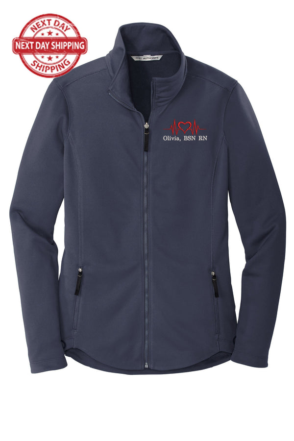 Custom Embroidery smooth Fleece Jacket for Female RN. Female Nurse Fleece Jacket. Female RN Full Zip Fleece Jacket. Nurse gift. RN gift